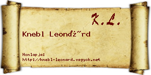 Knebl Leonárd névjegykártya