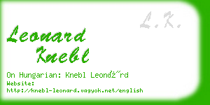 leonard knebl business card